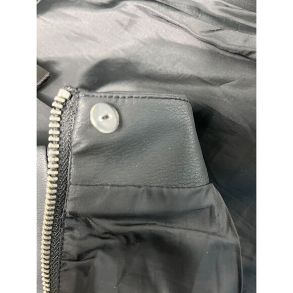 DIVIDED Women 's Black Faux Leather Zip Up Mini Skirt Sz 2 - Picture 6 of 9